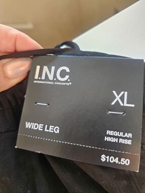 I.N.C. Wide Leg Pants in Black - XL